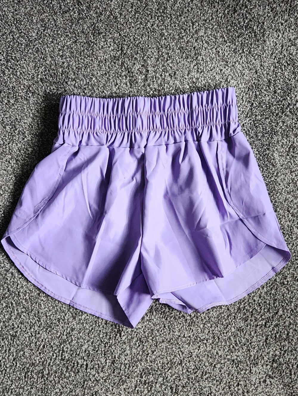 NWT Women's Lavender Athletic Shorts with High Elastic Waist - Size L